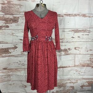 Matilda Jane Friends Forever Ariana Paisley Tie Midi Dress Size XSmall